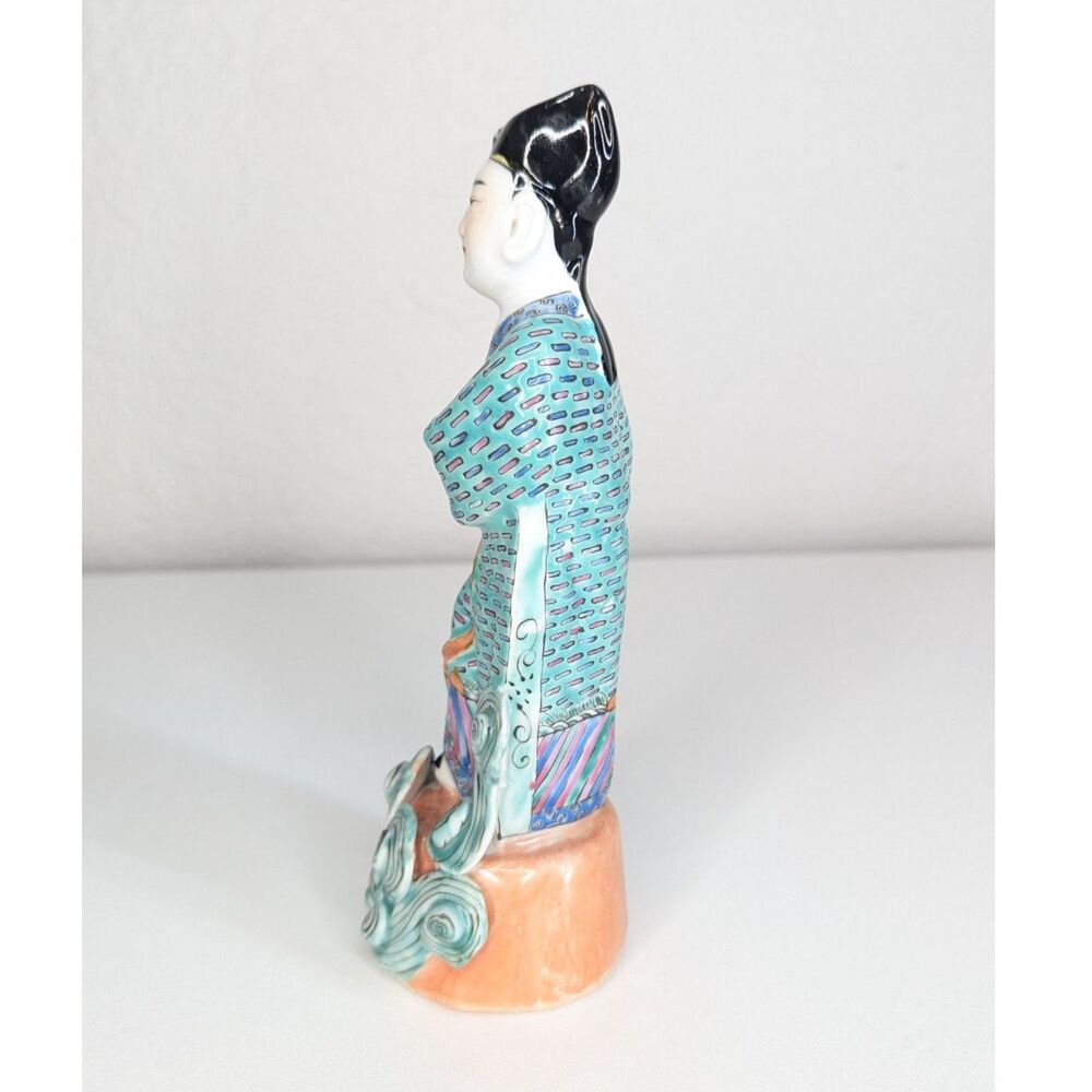 Antique Early 20th c. Chinese Famille Rose Porcelain Figurine Waves Immortallity - Picture 4 of 12